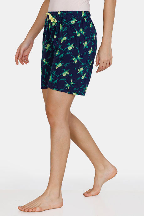 Zivame Tree Of Life Cotton Shorts - Blue — image 2