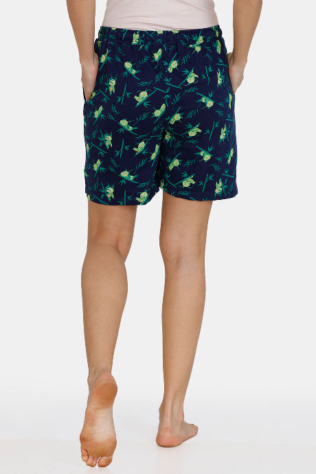 Zivame Tree Of Life Cotton Shorts - Blue — image 3