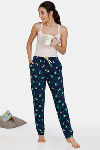 Zivame Tree of Life Cotton Pyjama - Navy — thumbnail 4