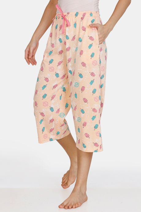 Zivame Sweet Treats Cotton Capri - Orange — image 2