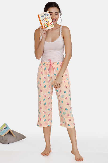Zivame Sweet Treats Cotton Capri - Orange — image 4