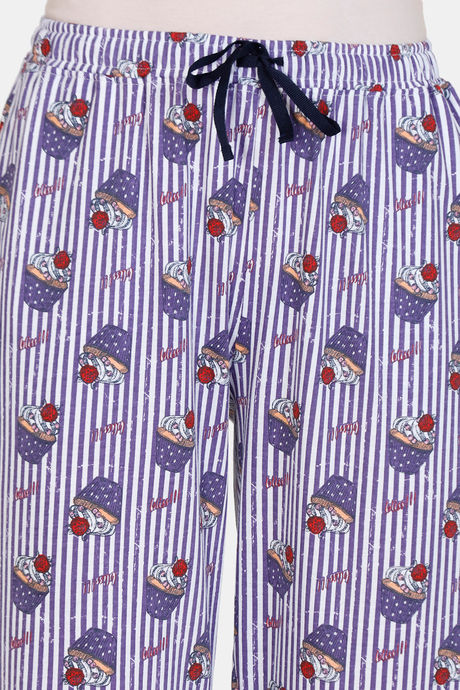 Zivame Sweet Treats Cotton Pyjama - Purple — image 5