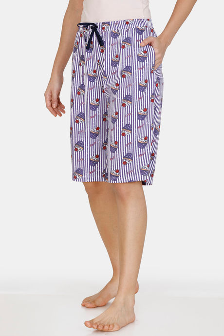 Zivame Sweet Treats Cotton Shorts - Purple — image 2