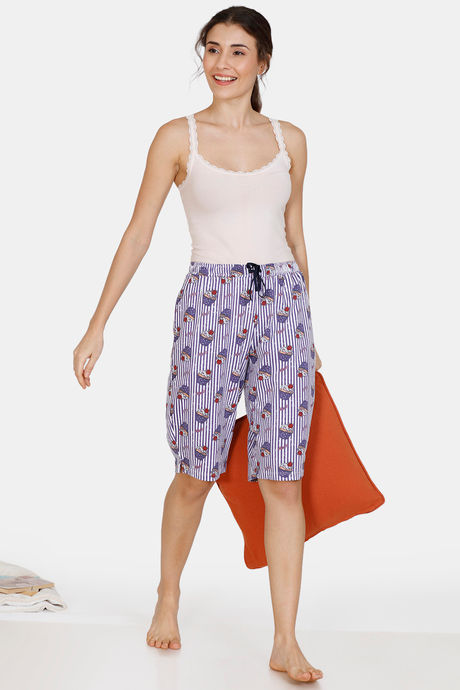 Zivame Sweet Treats Cotton Shorts - Purple — image 4