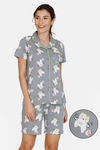 Zivame Three Musketeers Cotton Shorts Set - Grey — thumbnail 1