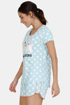 Zivame Three Musketeers Cotton Shorts Set - Blue — thumbnail 2
