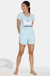 Zivame Three Musketeers Cotton Shorts Set - Blue — thumbnail 4