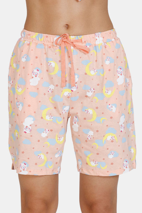 Zivame Three Musketeers Cotton Shorts Set - Peach — image 6