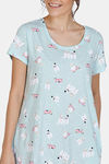 Zivame Three Musketeers Cotton Knee Length Nightdress - Blue — thumbnail 5