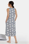 Zivame Three Musketeers Cotton Mid Length Nightdress - Grey — thumbnail 3