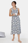 Zivame Three Musketeers Cotton Mid Length Nightdress - Grey — thumbnail 4