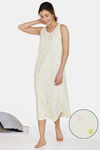 Zivame Three Musketeers Cotton Mid Length Nightdress - Yellow — thumbnail 1