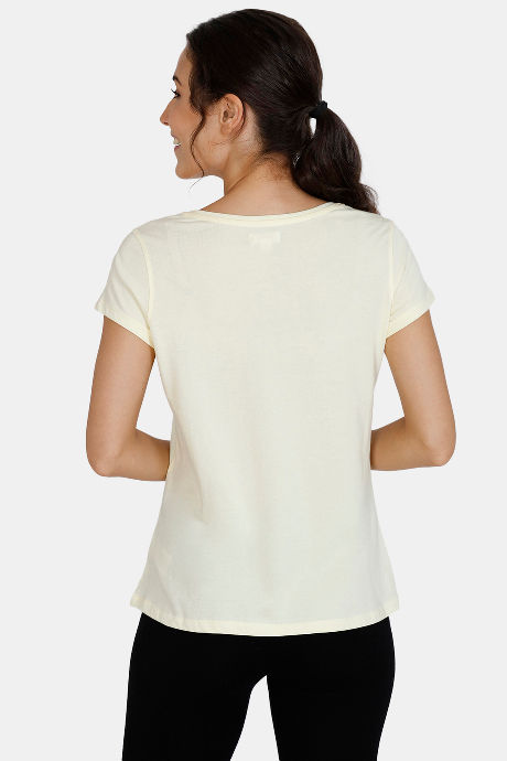 Zivame Graphic Print Cotton Top - Yellow — image 3