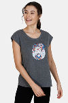 Zivame Graphic Print Poly Cotton Top - Grey Melange — thumbnail 1