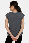 Zivame Graphic Print Poly Cotton Top - Grey Melange — thumbnail 3