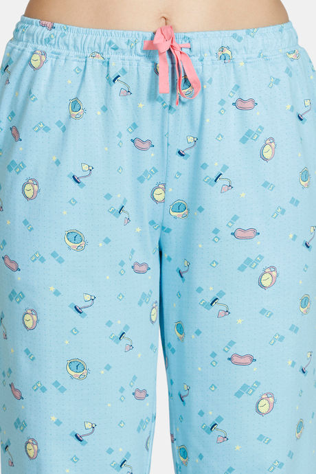 Zivame Crossword Cotton Pyjama Set - Blue — image 6