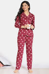 Zivame Pretty Pigs Cotton Pyjama Set - Rhododendron — thumbnail 4