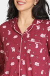 Zivame Pretty Pigs Cotton Pyjama Set - Rhododendron — thumbnail 5
