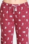 Zivame Pretty Pigs Cotton Pyjama Set - Rhododendron — thumbnail 6