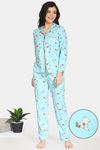 Zivame Pretty Pigs Cotton Pyjama Set - Plume — thumbnail 1