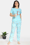 Zivame Pretty Pigs Cotton Pyjama Set - Plume — thumbnail 4