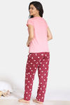 Zivame Pretty Pigs Cotton Pyjama Set - Rhododendron — thumbnail 3