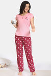 Zivame Pretty Pigs Cotton Pyjama Set - Rhododendron — thumbnail 4
