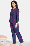 Zivame Pretty Pigs Cotton Pyjama Set - Navy Blue — thumbnail 2
