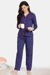 Zivame Pretty Pigs Cotton Pyjama Set - Navy Blue — thumbnail 4