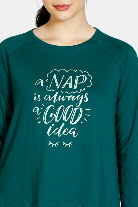 Zivame Pretty Pigs Cotton Pyjama Set - Green — image 5
