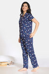 Zivame Barnyard Cotton Pyjama Set - Navy Blue — thumbnail 2