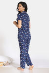 Zivame Barnyard Cotton Pyjama Set - Navy Blue — thumbnail 3