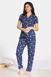 Zivame Barnyard Cotton Pyjama Set - Navy Blue — thumbnail 4