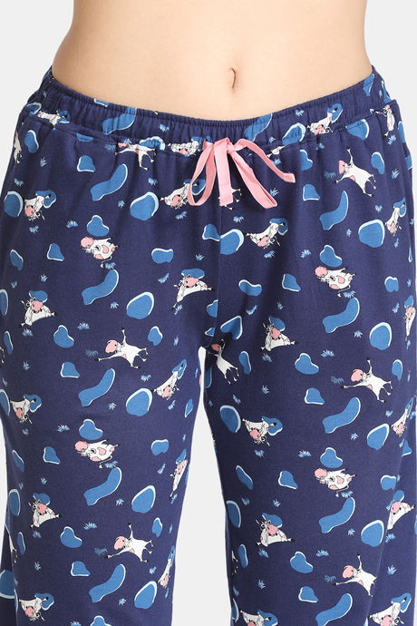Zivame Barnyard Cotton Pyjama Set - Navy Blue — image 6