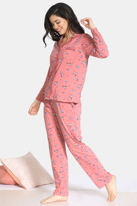 Zivame Barnyard Cotton Pyjama Set - Pink — image 2