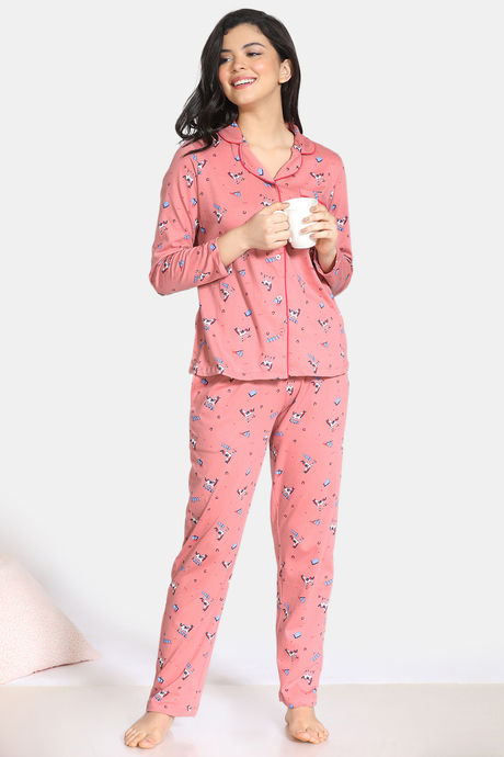 Zivame Barnyard Cotton Pyjama Set - Pink — image 4