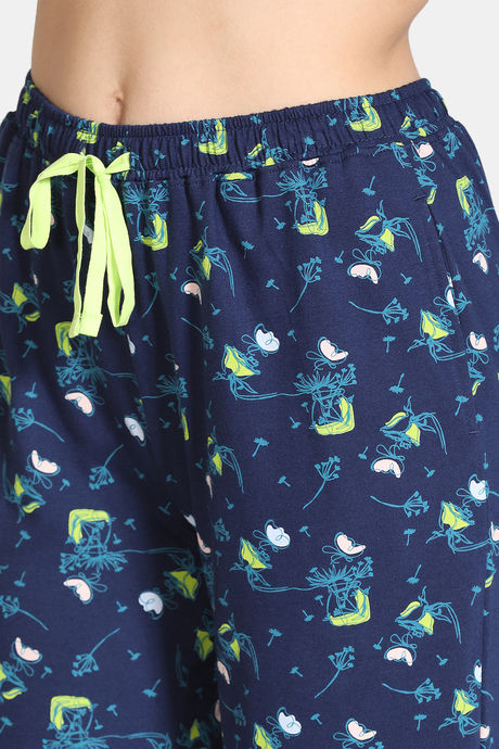 Zivame Doodle Cotton Pyjama Set - Navy Blue — image 6