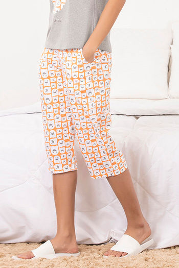 Zivame Sleep Assorted Capri - Orange — image 2