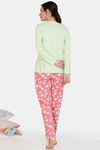 Zivame Crazy Farm Cotton Pyjama Set - Pink Green — thumbnail 3
