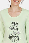 Zivame Crazy Farm Cotton Pyjama Set - Pink Green — thumbnail 5