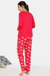 Zivame Crazy Farm Cotton Pyjama Set - Red — thumbnail 3