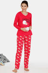 Zivame Crazy Farm Cotton Pyjama Set - Red — thumbnail 4