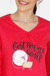 Zivame Crazy Farm Cotton Pyjama Set - Red — thumbnail 5