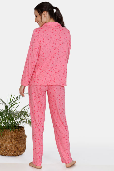 Zivame In Rhythm Cotton Pyjama Set - Pink — image 3