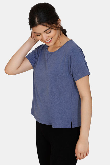 Zivame Lounge Viscose Blend Boxy Drop Shoulder Top - N — image 2