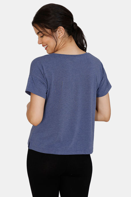 Zivame Lounge Viscose Blend Boxy Drop Shoulder Top - N — image 3