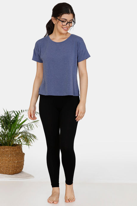 Zivame Lounge Viscose Blend Boxy Drop Shoulder Top - N — image 4