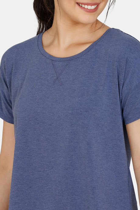 Zivame Lounge Viscose Blend Boxy Drop Shoulder Top - N — image 5