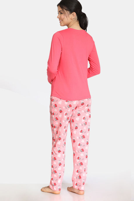 Zivame Barnyard Knit Cotton Pyjama Set - Pink — image 3
