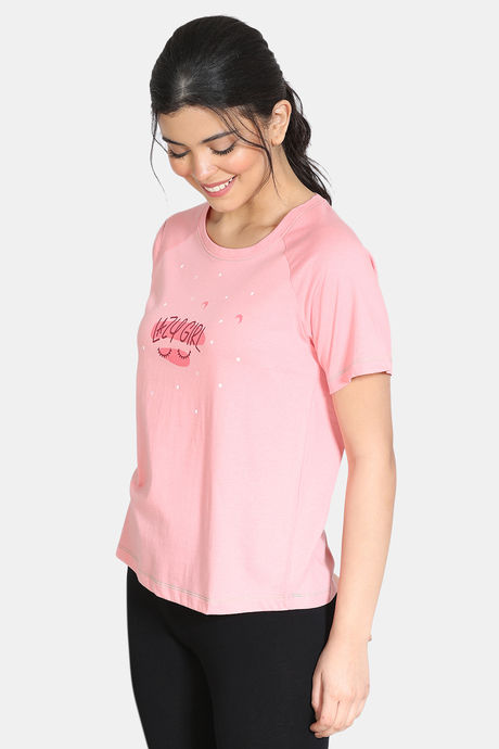 Zivame Sleepy Owl Cotton Top - Pink — image 2